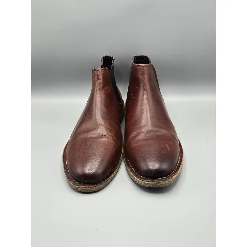 Kenneth Cole Reaction Mens Brown Leather Chelsea Boots Size 10.5 Ankle Boots